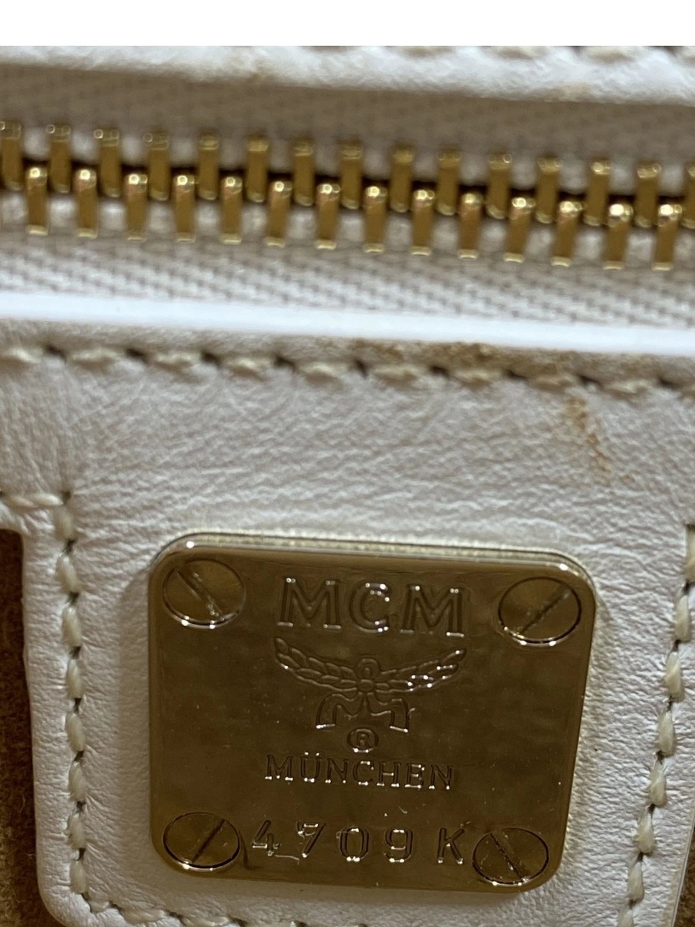 MCM Patricia Black & Visetos Cognac Leather Crossbody Bag - Picture 8 of 12